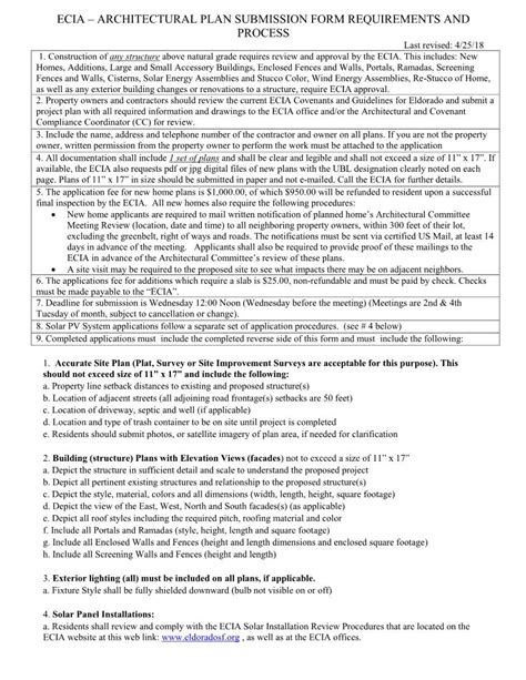 Revised Plan Submission Requirements for Developments with .